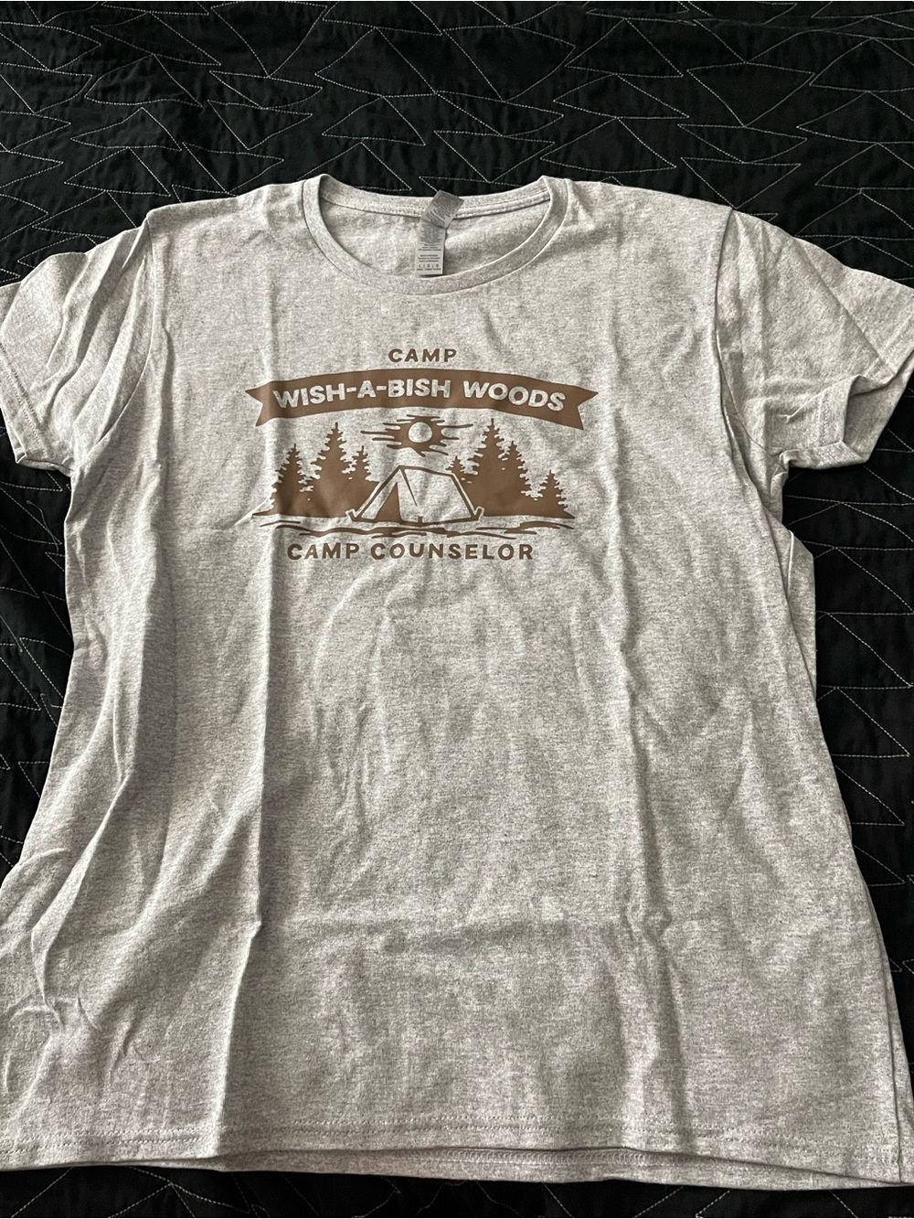 Gildan Heather Gray Camp Wish-A-Bish Woods Camp Counselor T-Shirt